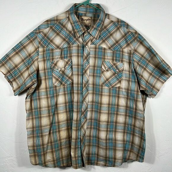 🔥🔥 Vintage WRANGLER PEARL SNAP Western Cowboy Shirt - Men Sz 3XL - EXCELLENT - Picture 1 of 6